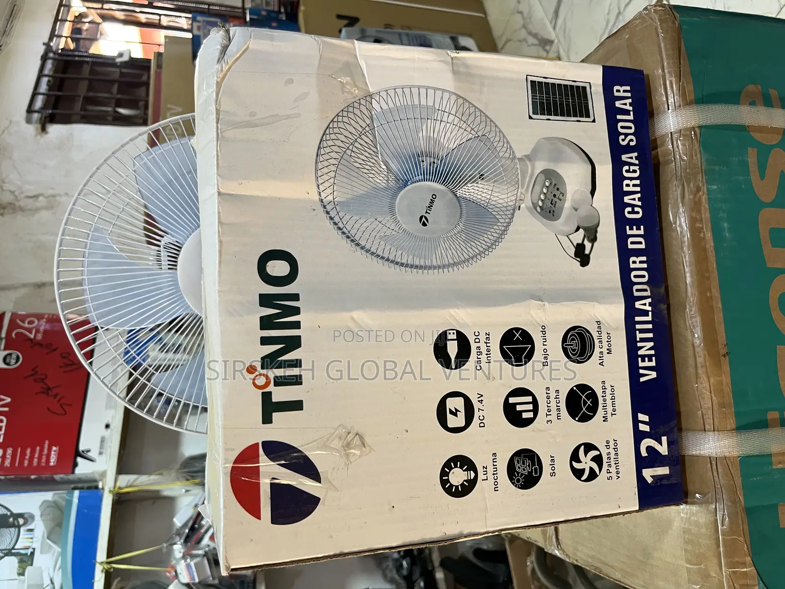12” Original Solar Tinmo Table Top Fan