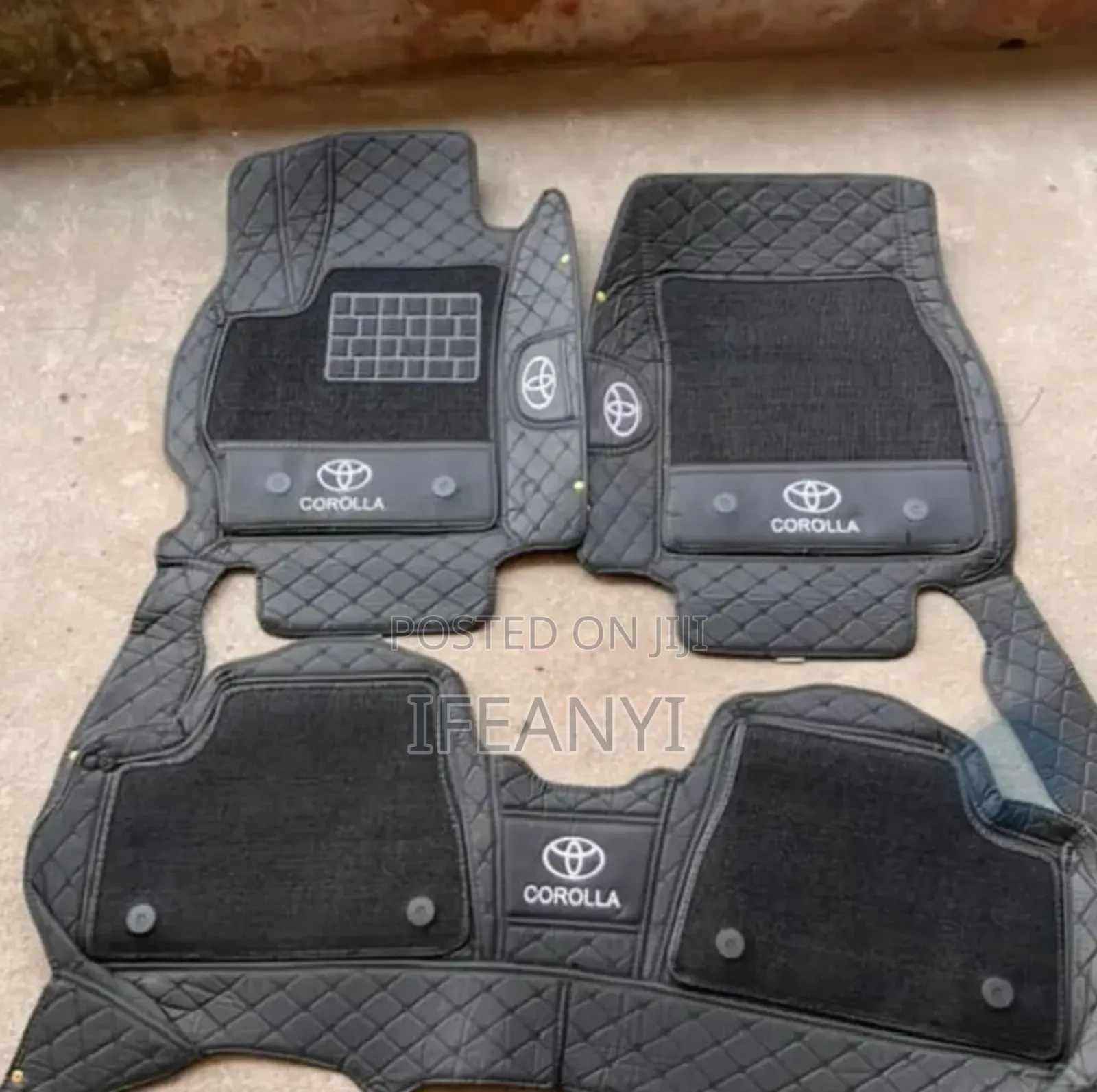 Branded Leather Tile Rug Mat