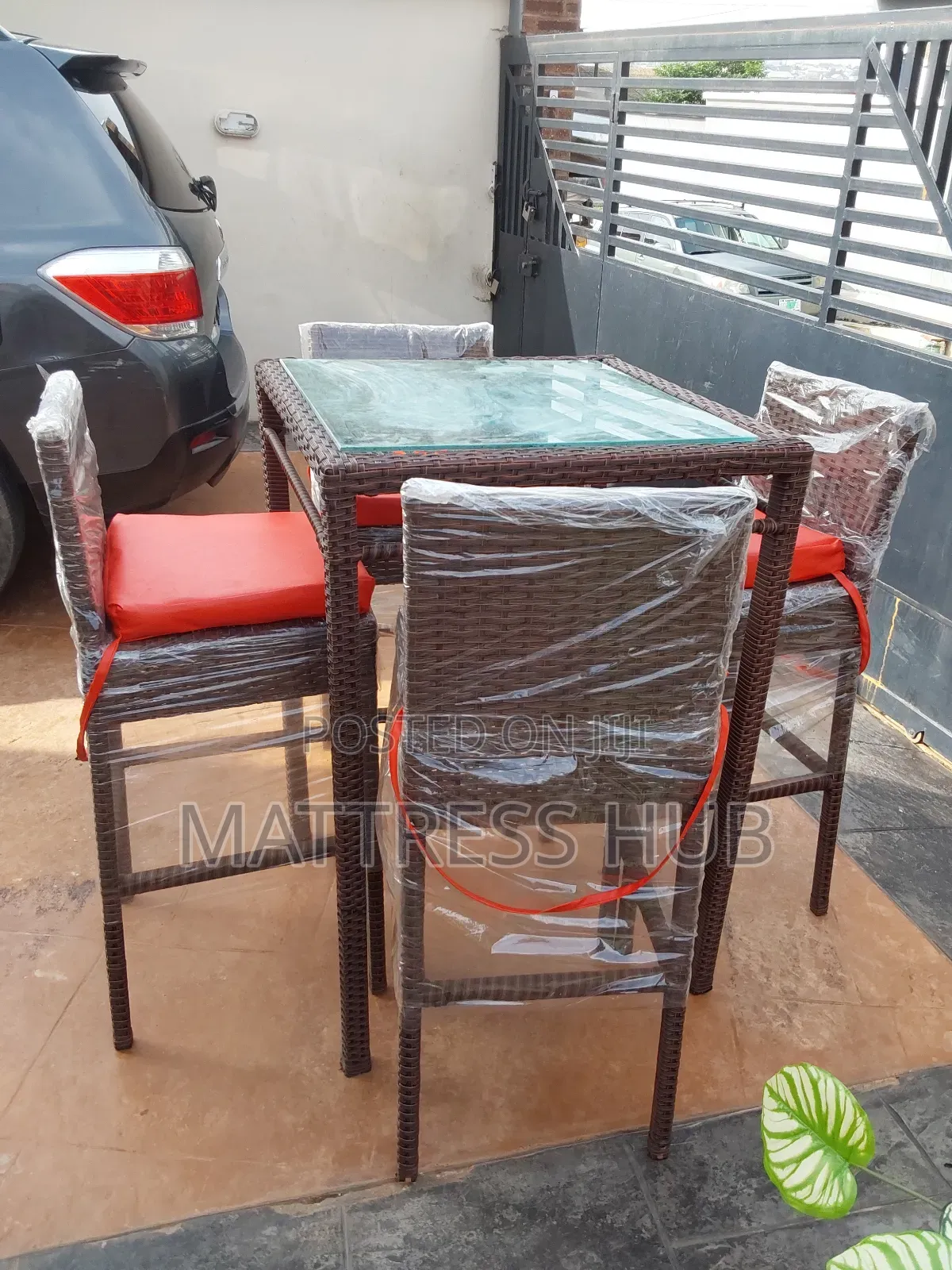 Ratan Bar Chair Set 4pcs