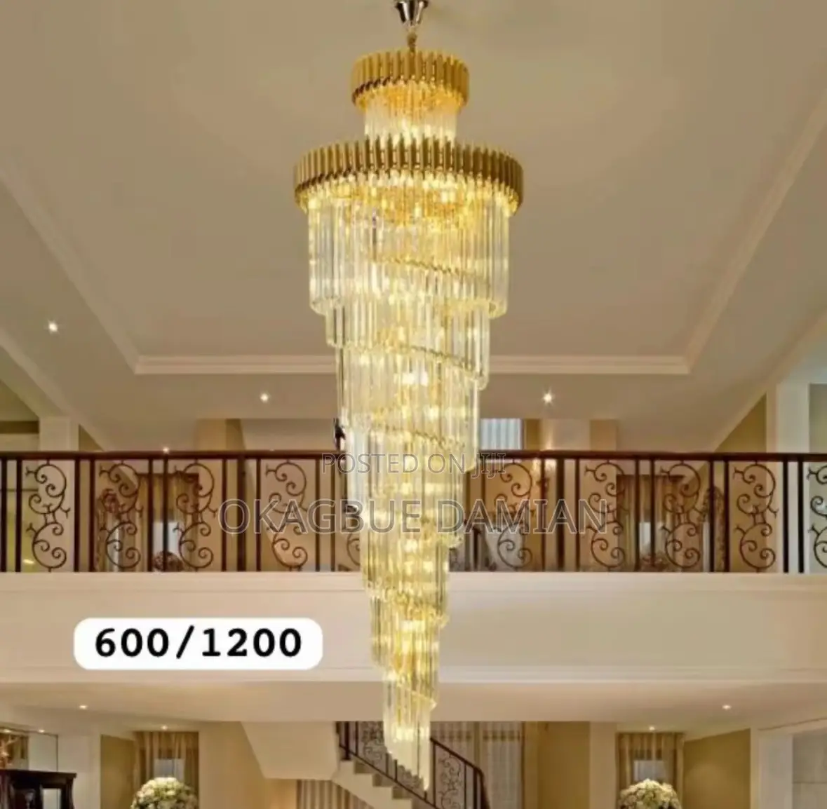 Villa Stair Long Chandelier