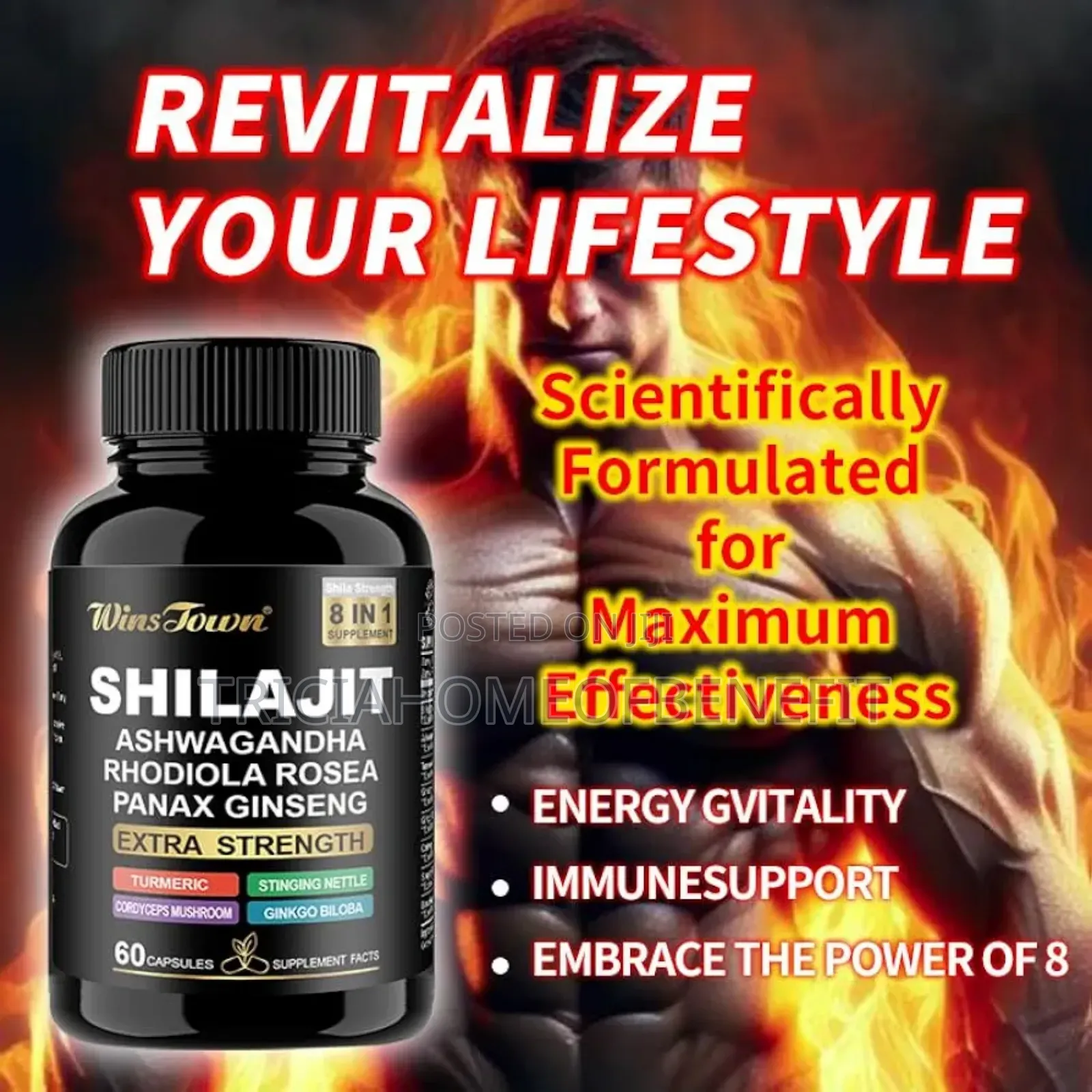 8-in-1 Organic Shilajit Capsules - Gold Grade Shilajit