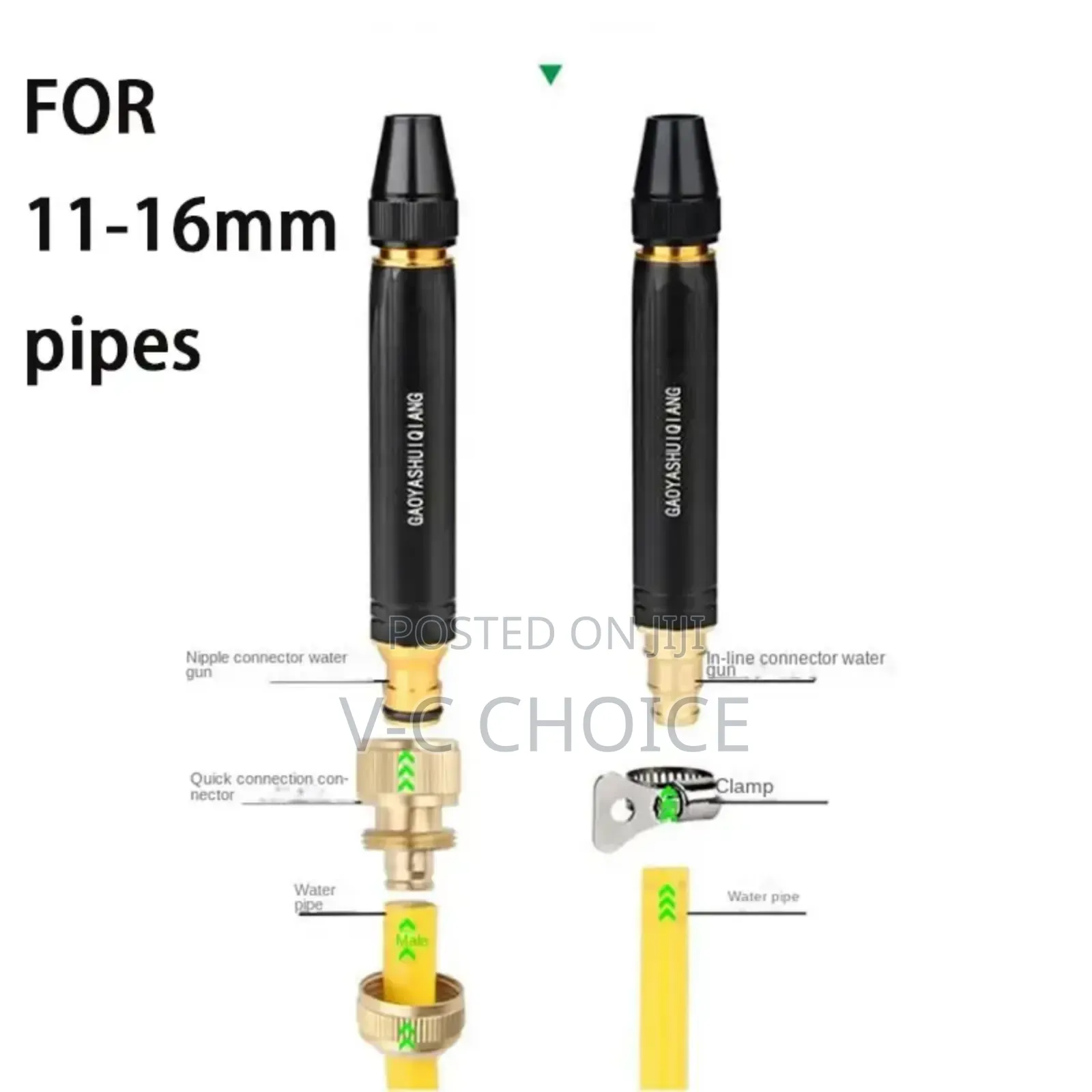 High-pressure Water Gun Car Wash Water Black Car Wash Nozzle