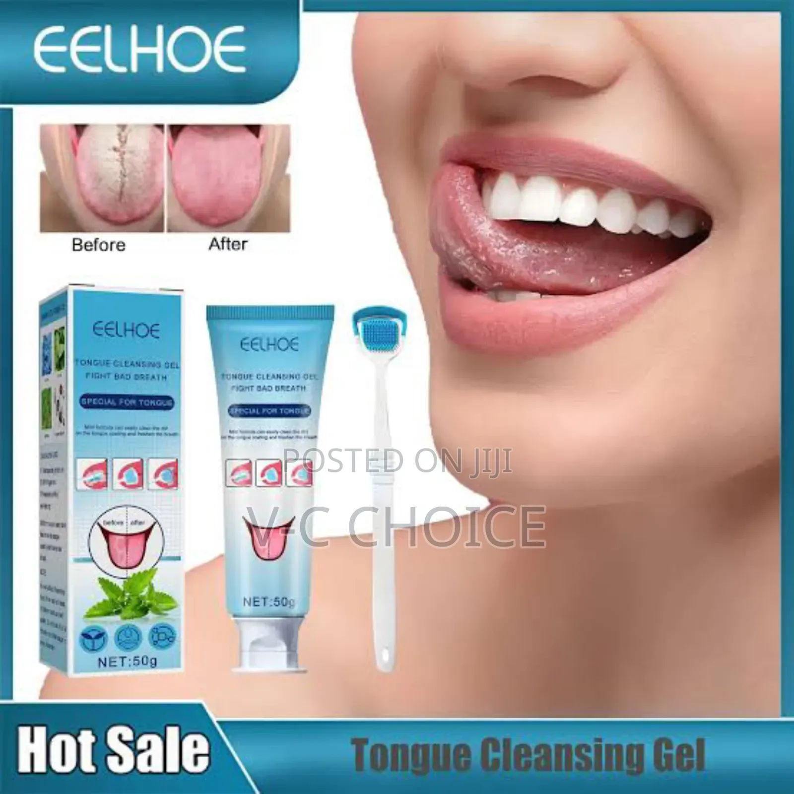 Eelhoe Tongue Cleaning Gel With Brush Oral Care Removal Odor