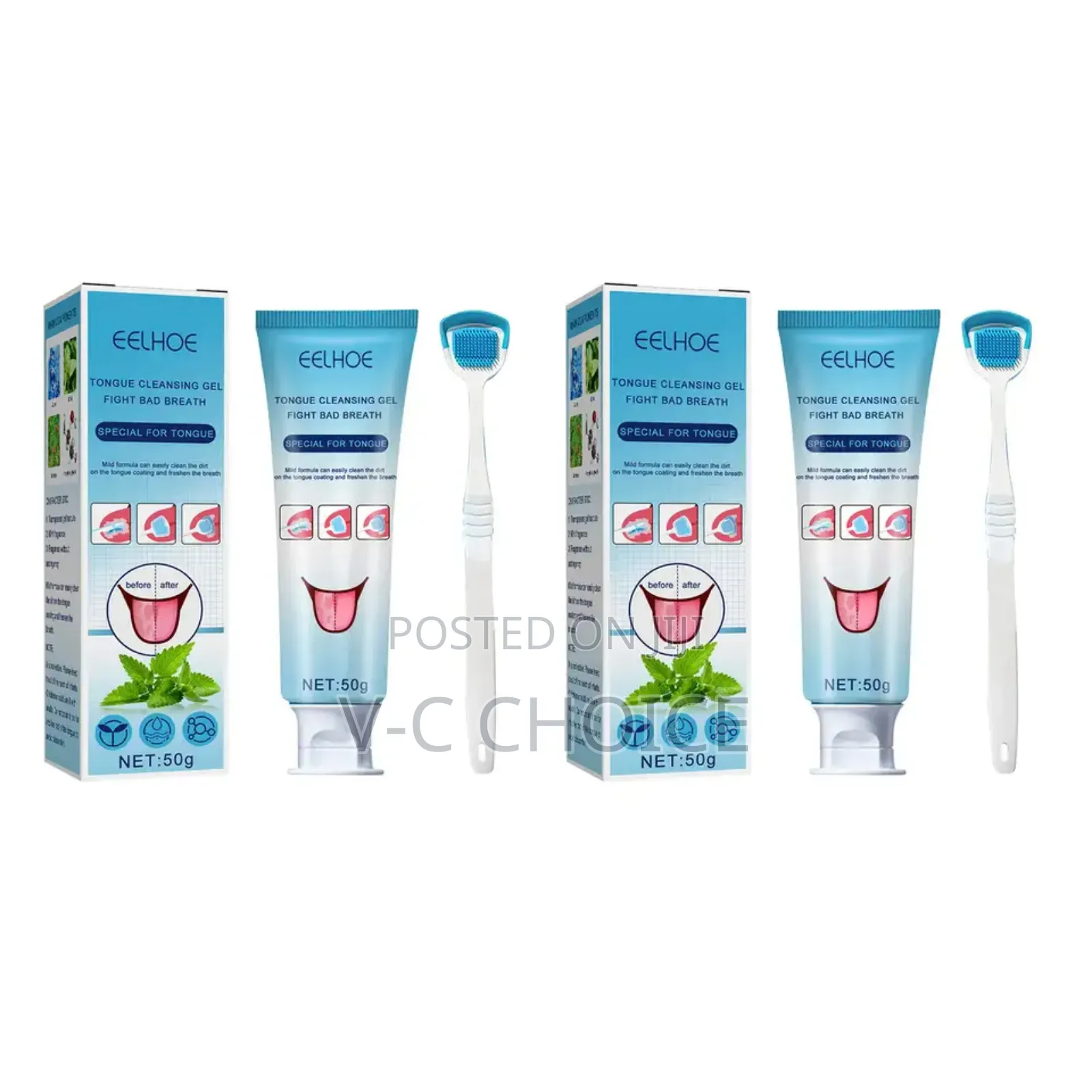 Eelhoe Tongue Cleaning Gel With Brush Oral Care Removal Odor