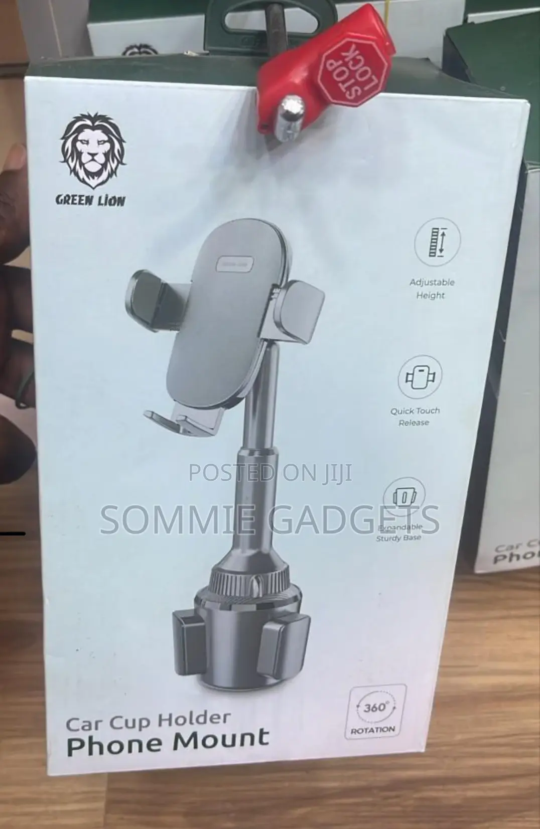 Green Lion Car Cup Holder Phone Mount