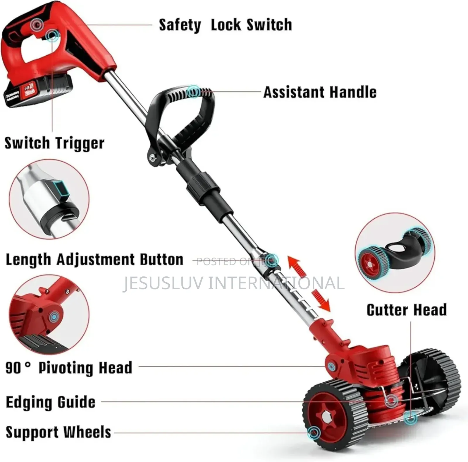 Cordless Grass Trimmer Lawn Grass Edge Brush Cutter 48v