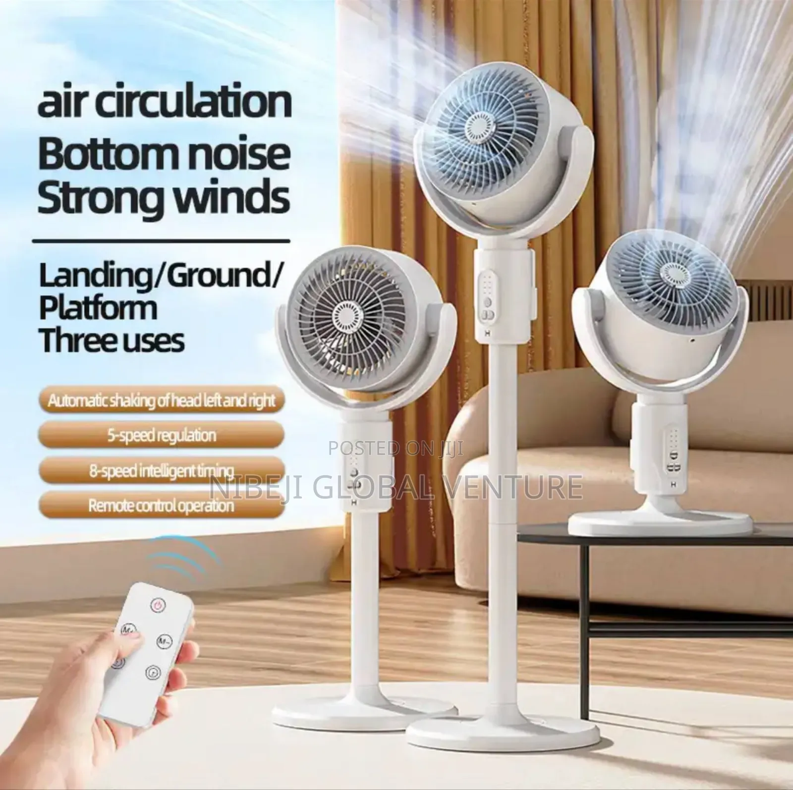 Rechargeable Moving Head Energy Fan