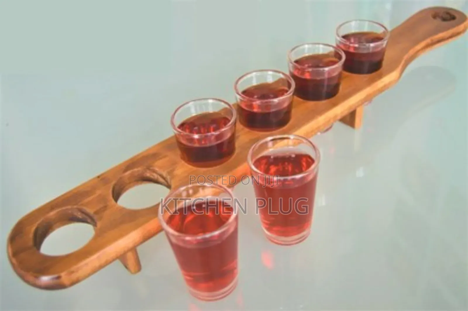 Wooden Shot Paddle Board With 6 Glasses