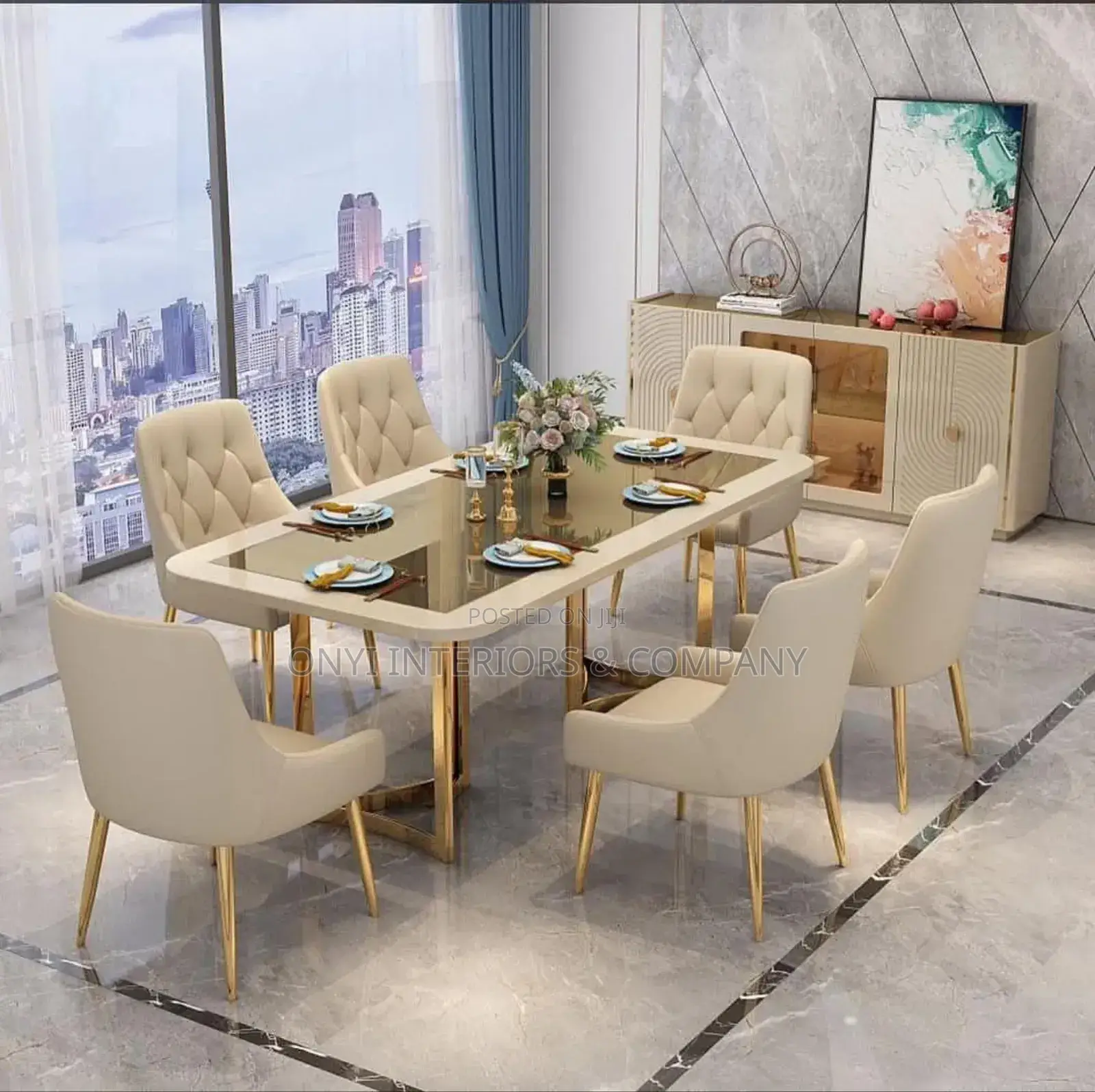 New Arrival, Modern Classy Dining Table With 6 Chairs