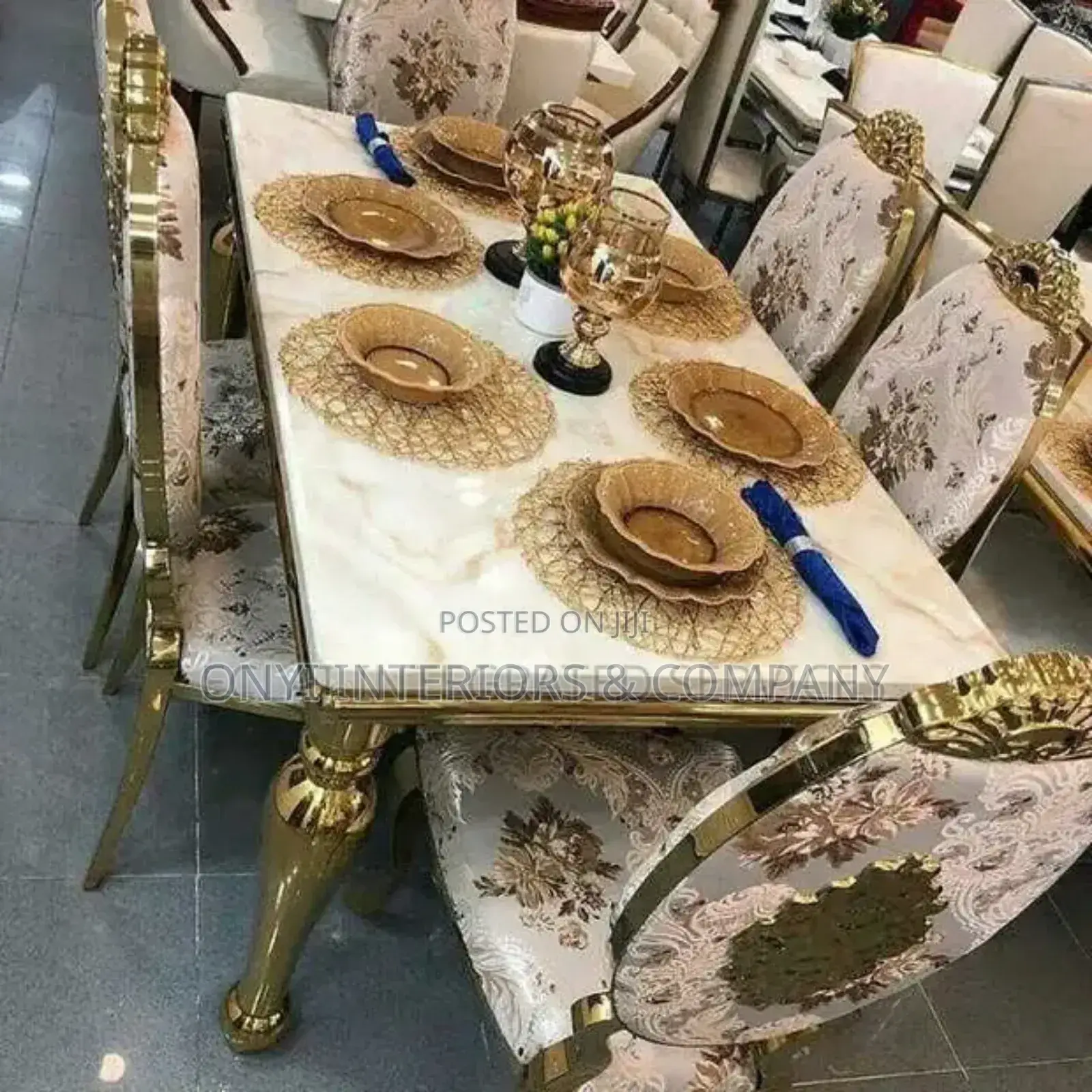 Classic New Modern Dining Table With 6 Chairs