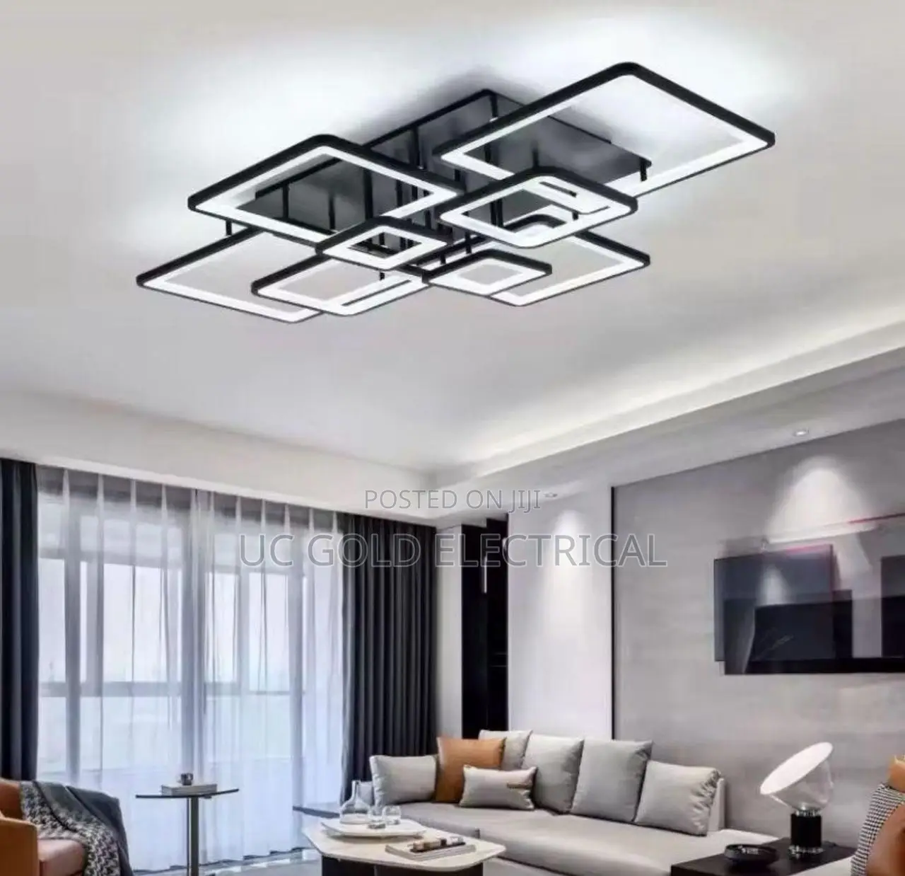 Square Led Chandelier Lamp Black Ceiling Chandelier Living