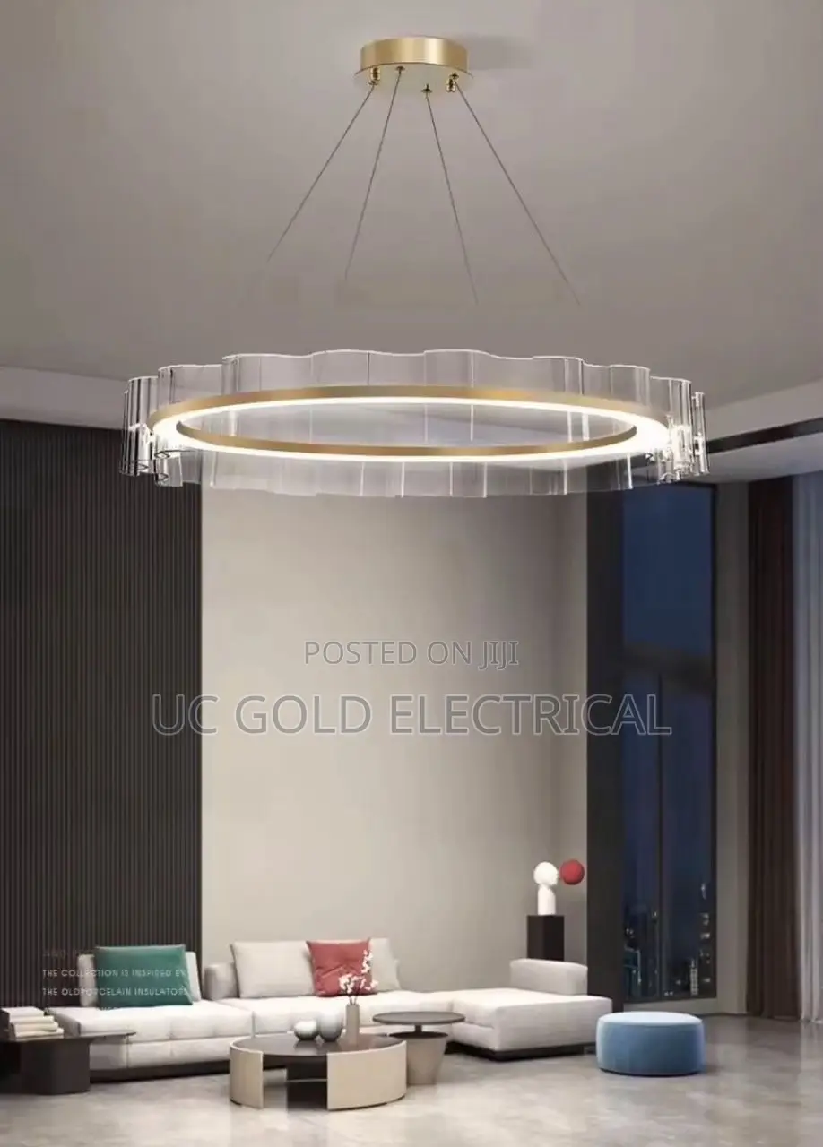 Modern Nordic Salon Chandeliers Aluminum Circular Acrylic