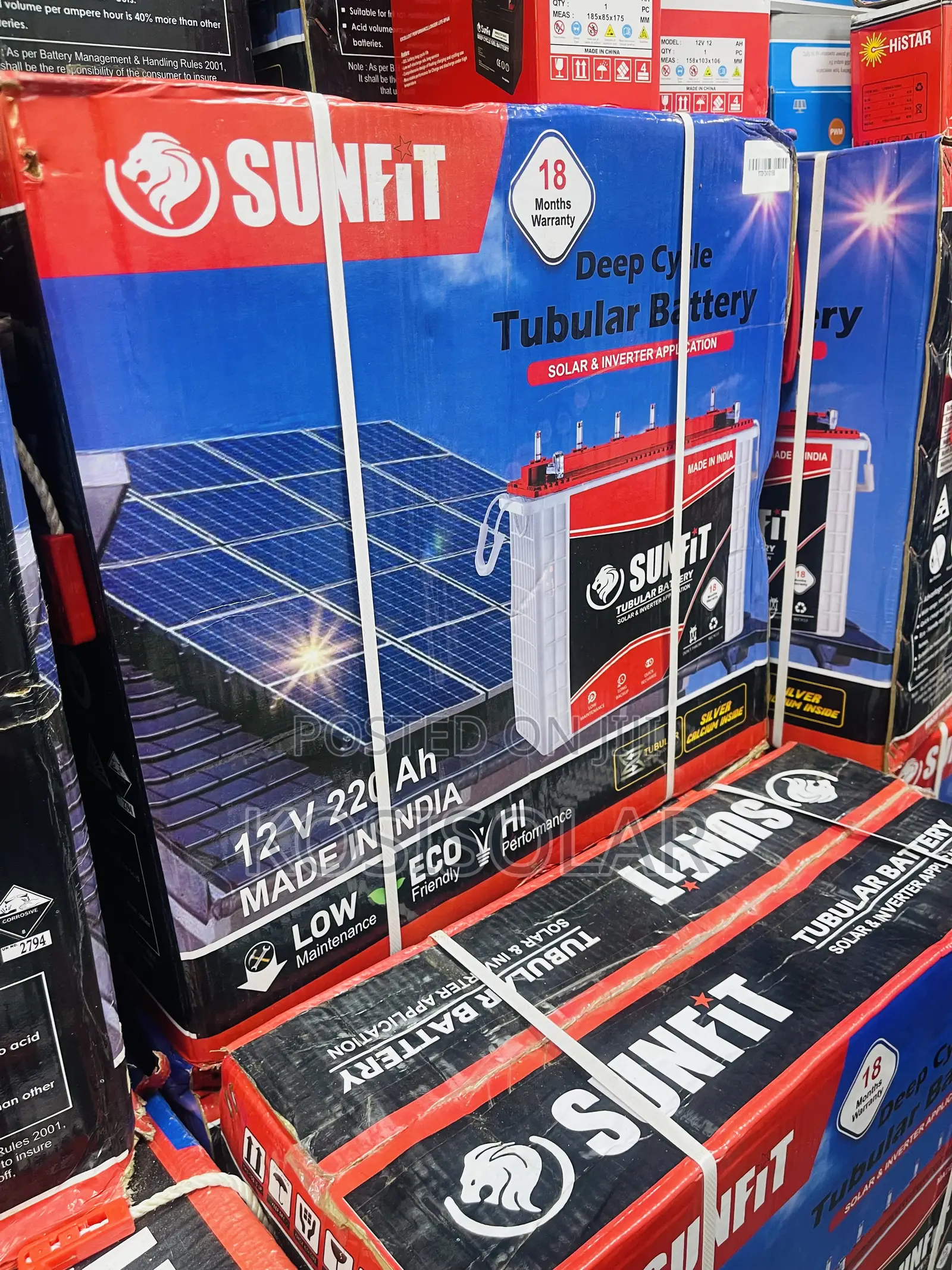 220ah 12v Sunfit Solar Tubular Battery