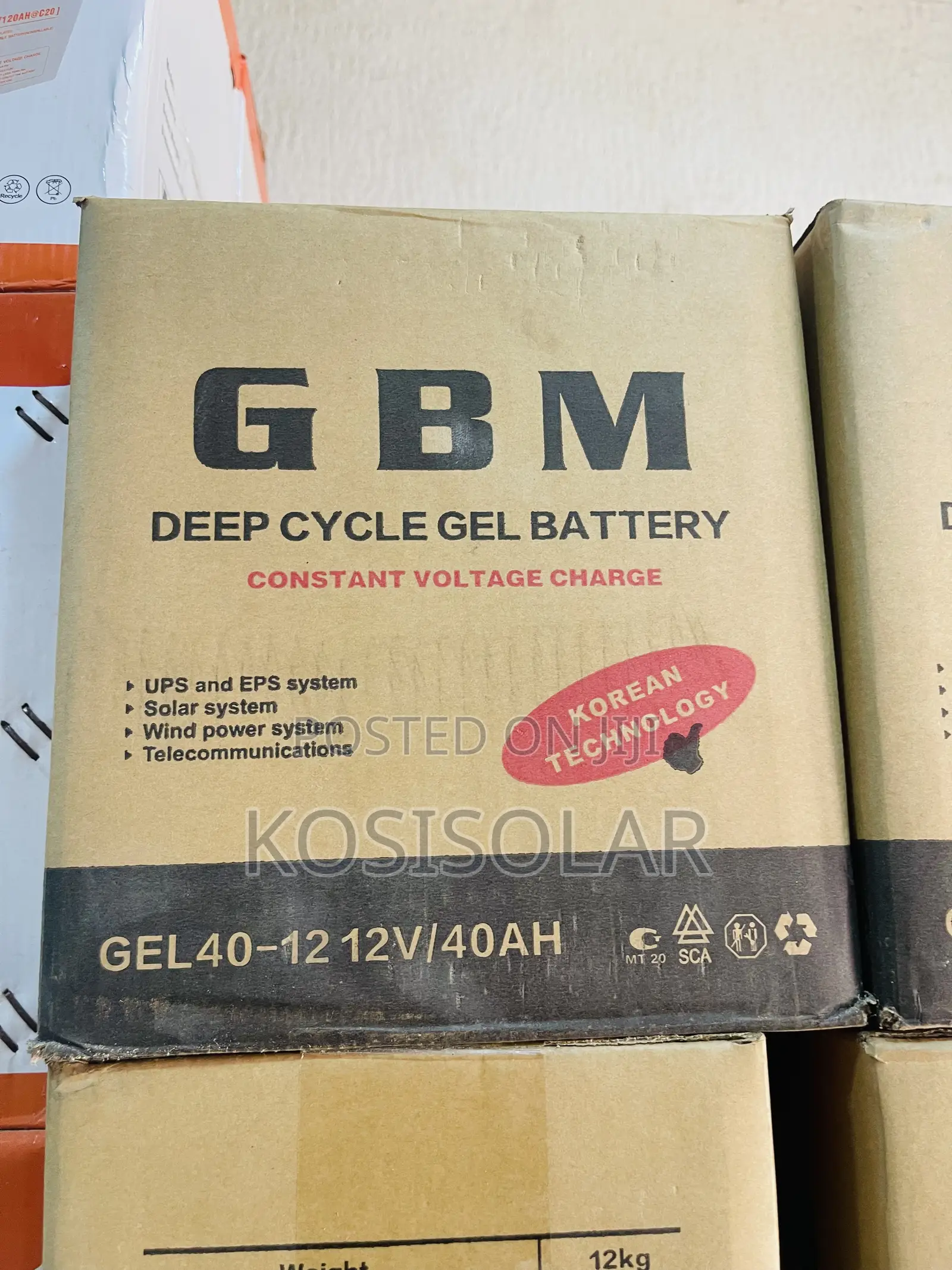 40ah 12v GBM Solar Gel Battery