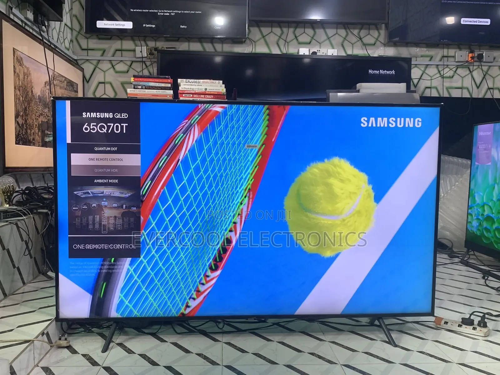 High-End 65” Samsung Qled Q70t Smart Tv With Netflix Airplay