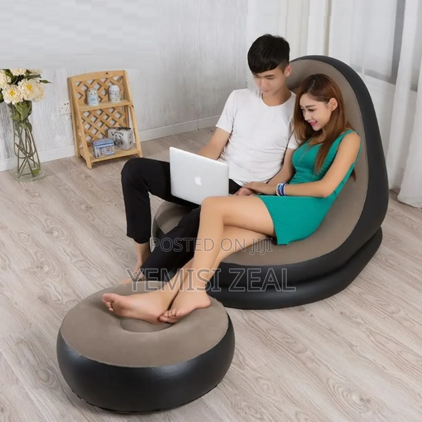 Electric and Manual Inflatable Sofa Chair With Footrest