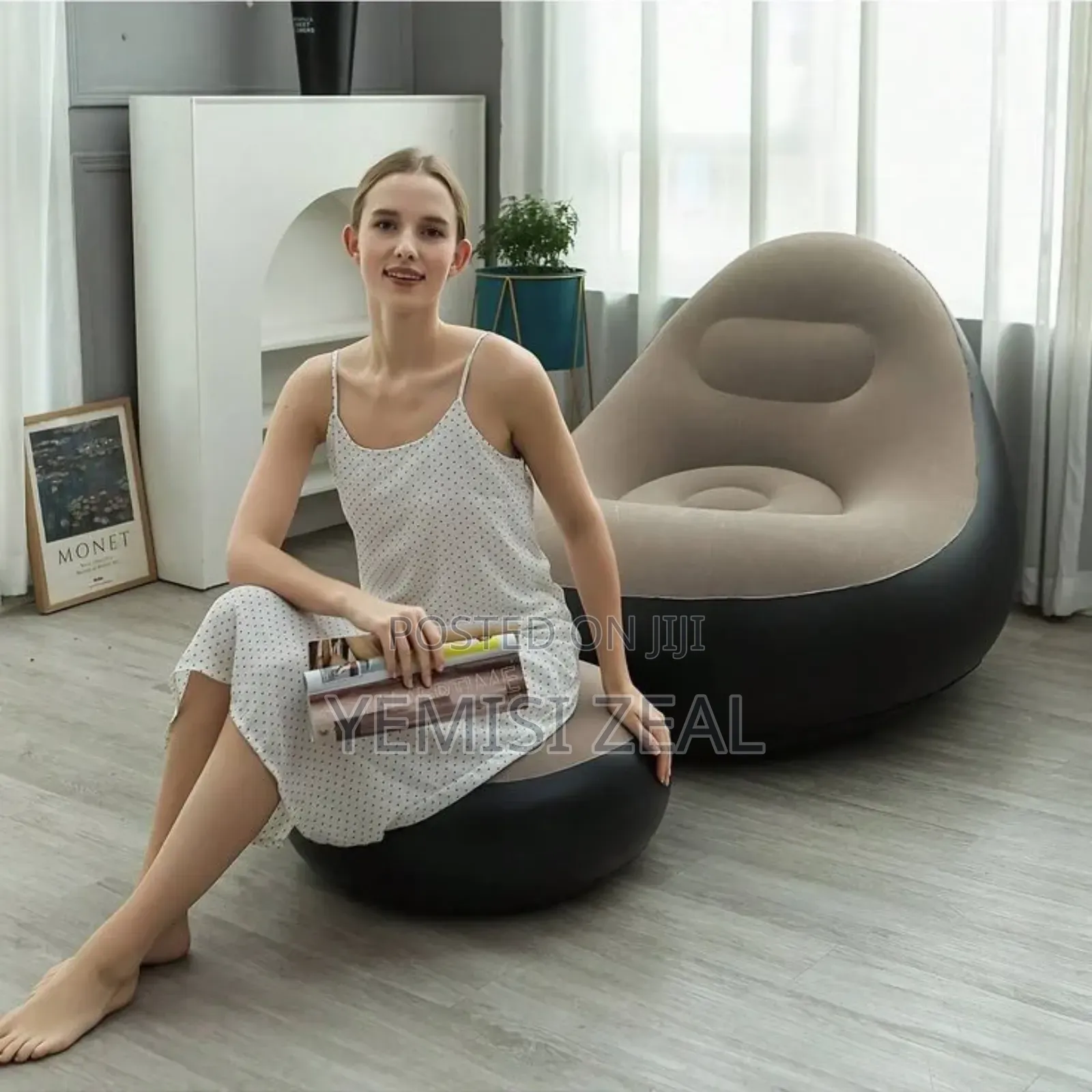 Electric and Manual Inflatable Sofa Chair With Footrest
