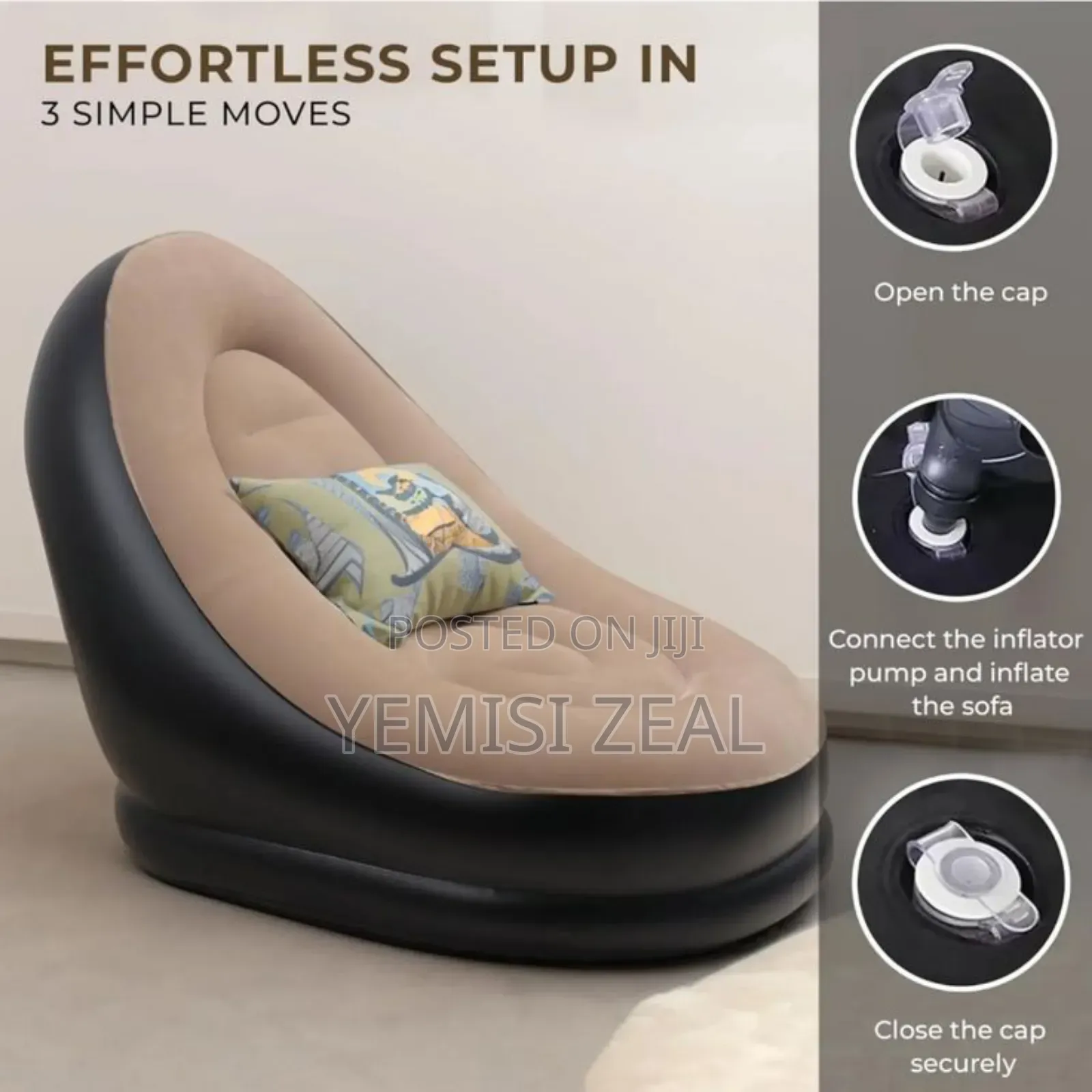 Electric and Manual Inflatable Sofa Chair With Footrest