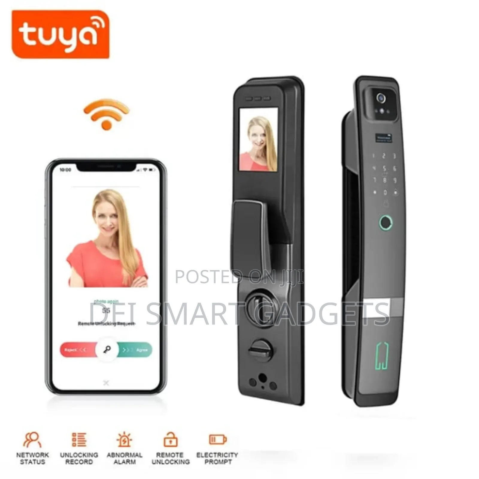 3d Smart Door Lock Tuya (With Remote )