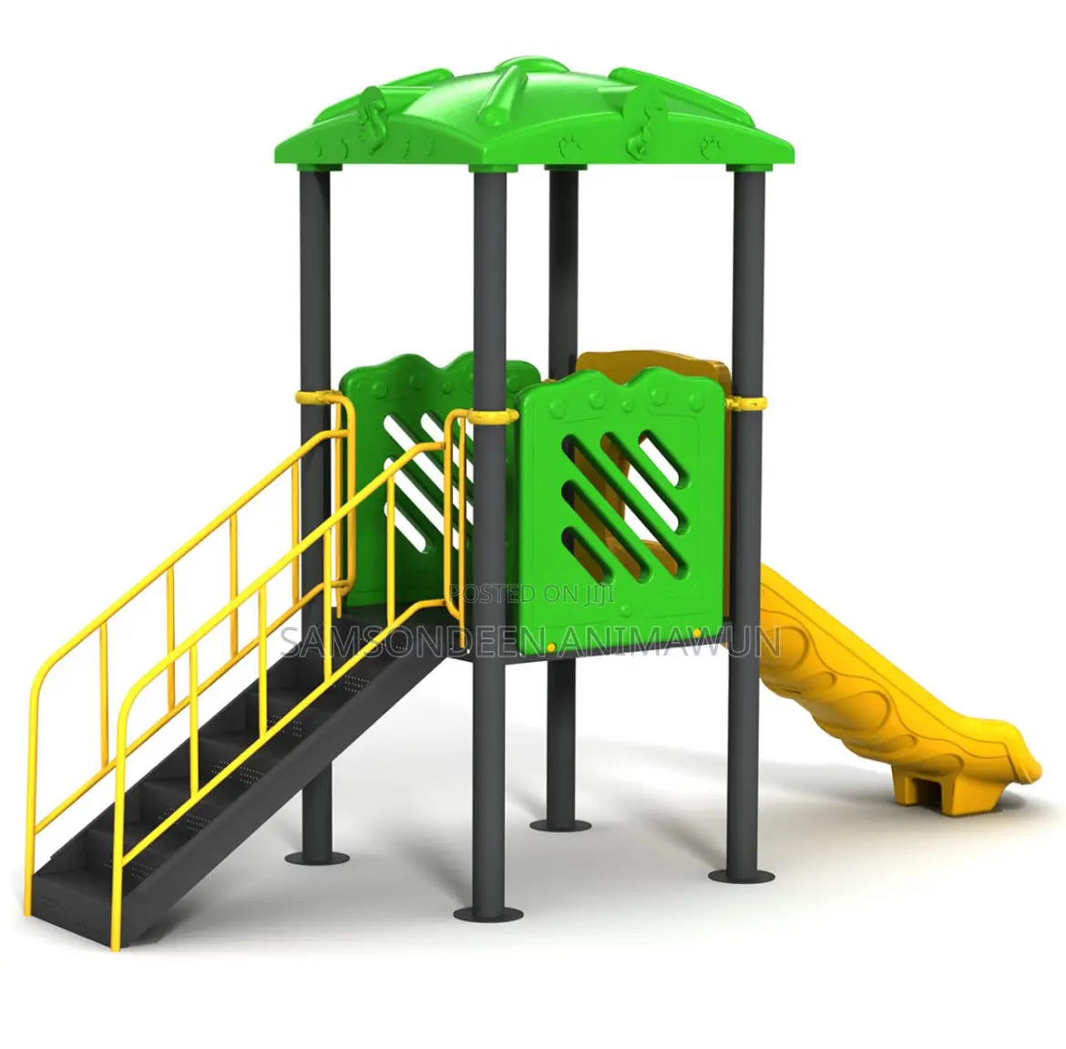 Giant Single Slide With Playhouse