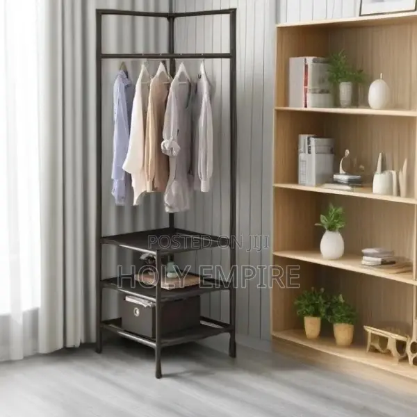 3 Layer Corner Coat Rack Floor Standing Clothes Hanger