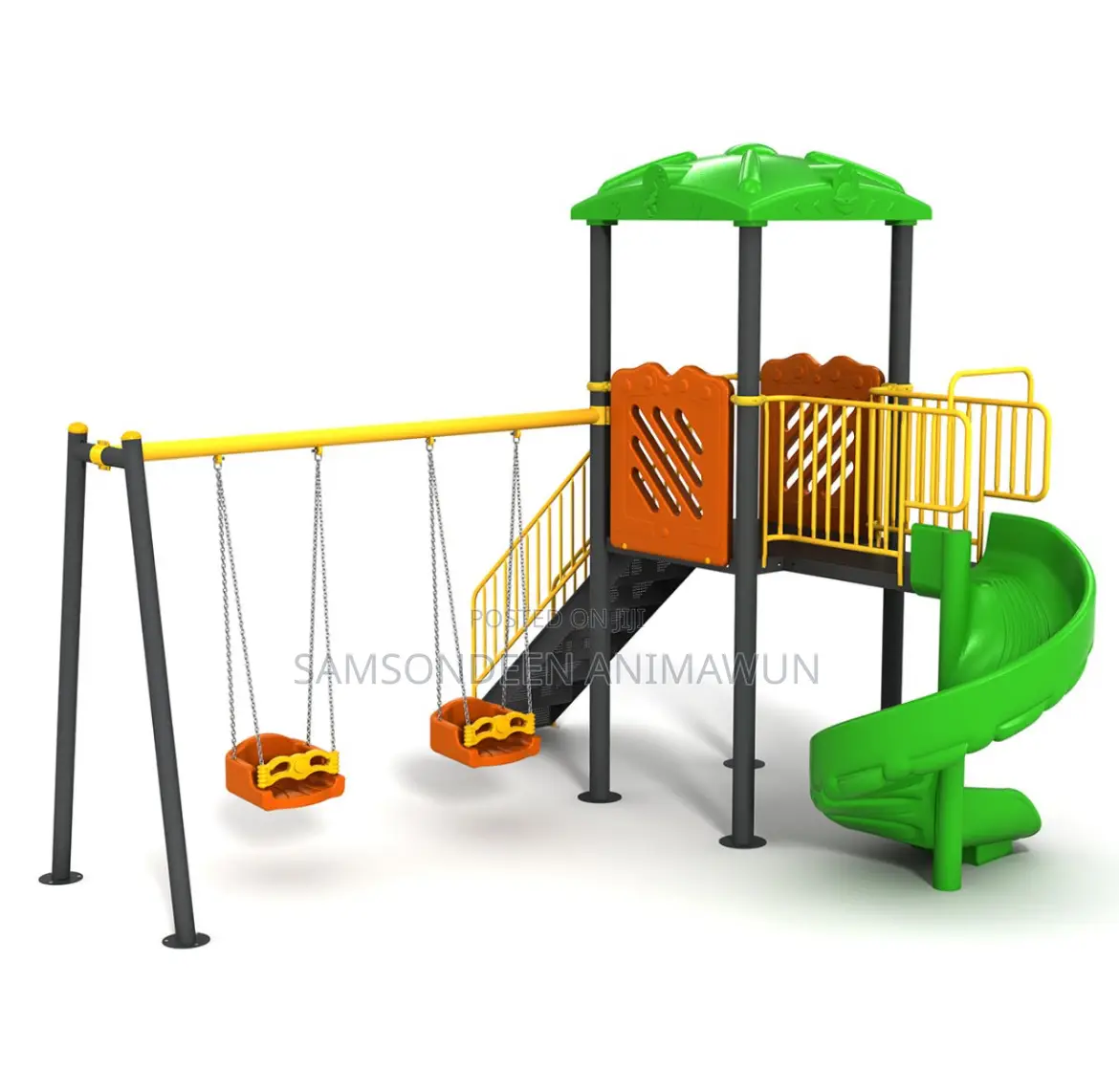 Giant Play Set With Spiral and Swing