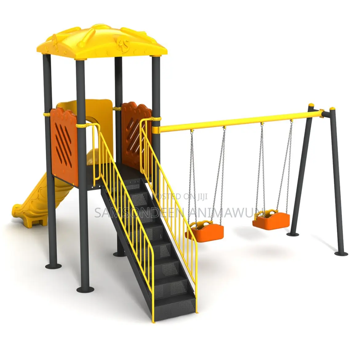 Giant Play Set With Single Slide and Swing