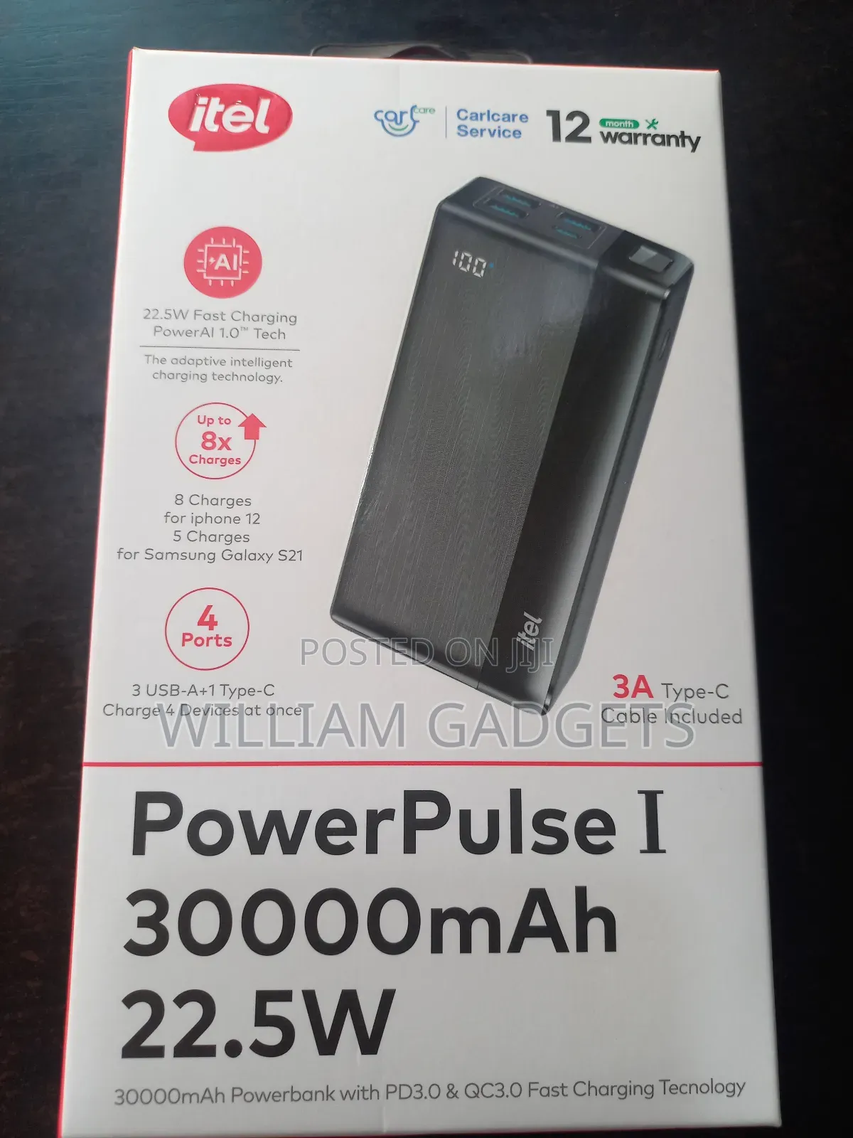Itel Power Bank 30,000ahm