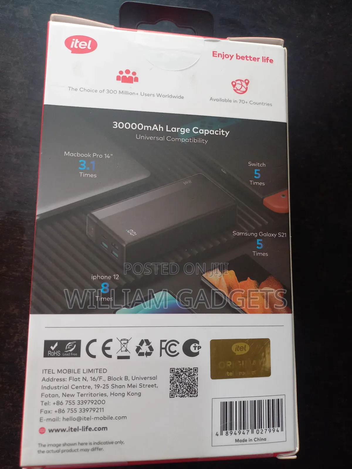 Itel Power Bank 30,000ahm