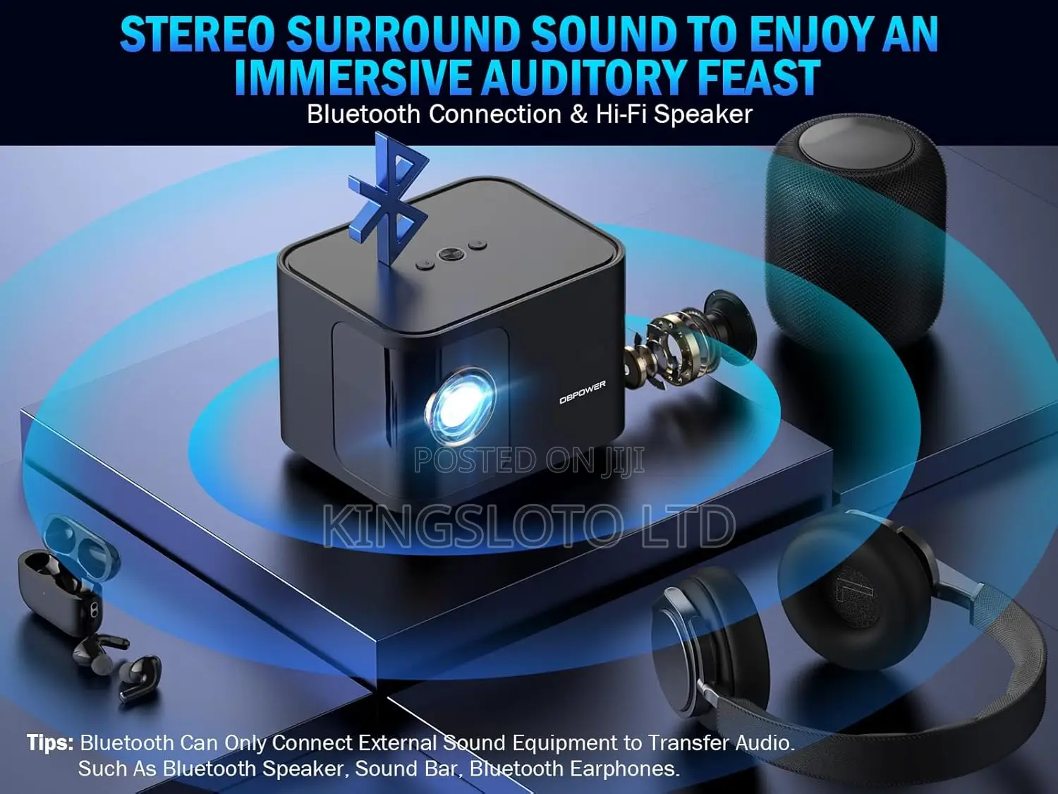 Projector, Support 5g Wifi Bt 5.Video Projector 300ansi