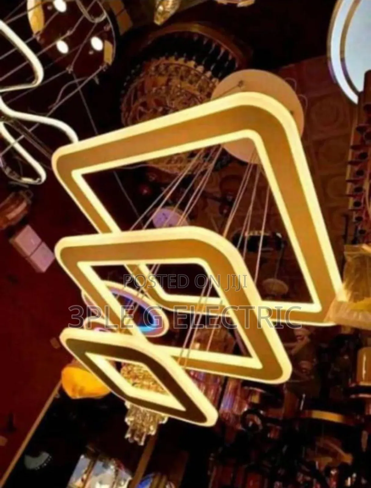 By 3 Dropping Square Chandelier