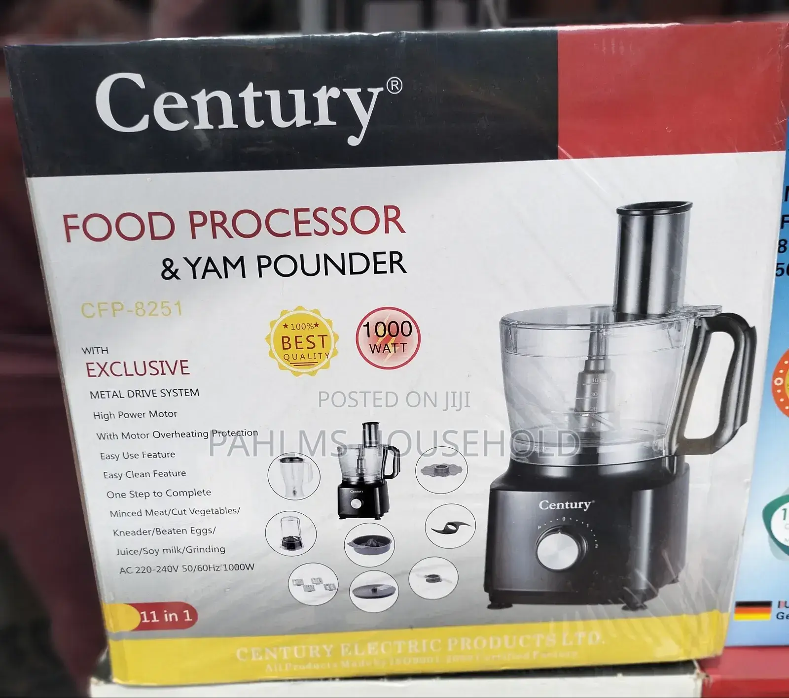 Century 1000w 11in1 Food Processor | Yam Pounder