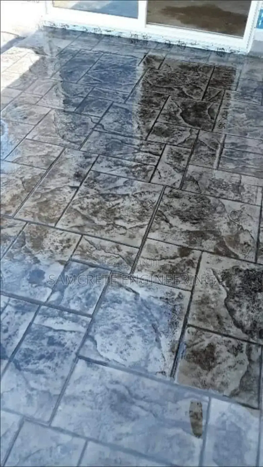 Neutral/Grey Stamp Concrete Floor