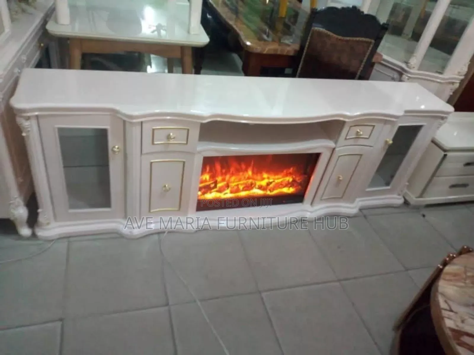 Royal Tv Stand With Fire Place.