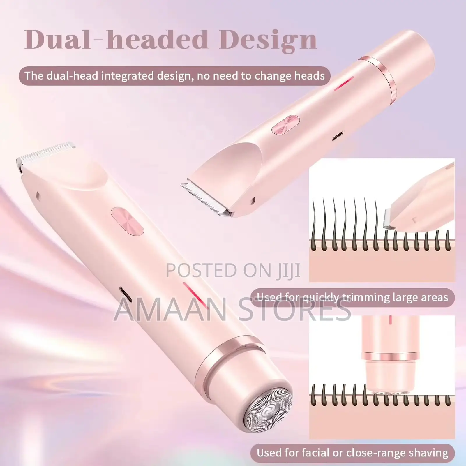 Waterproof Electric Shaver for Women – 2-in-1 Dual Head
