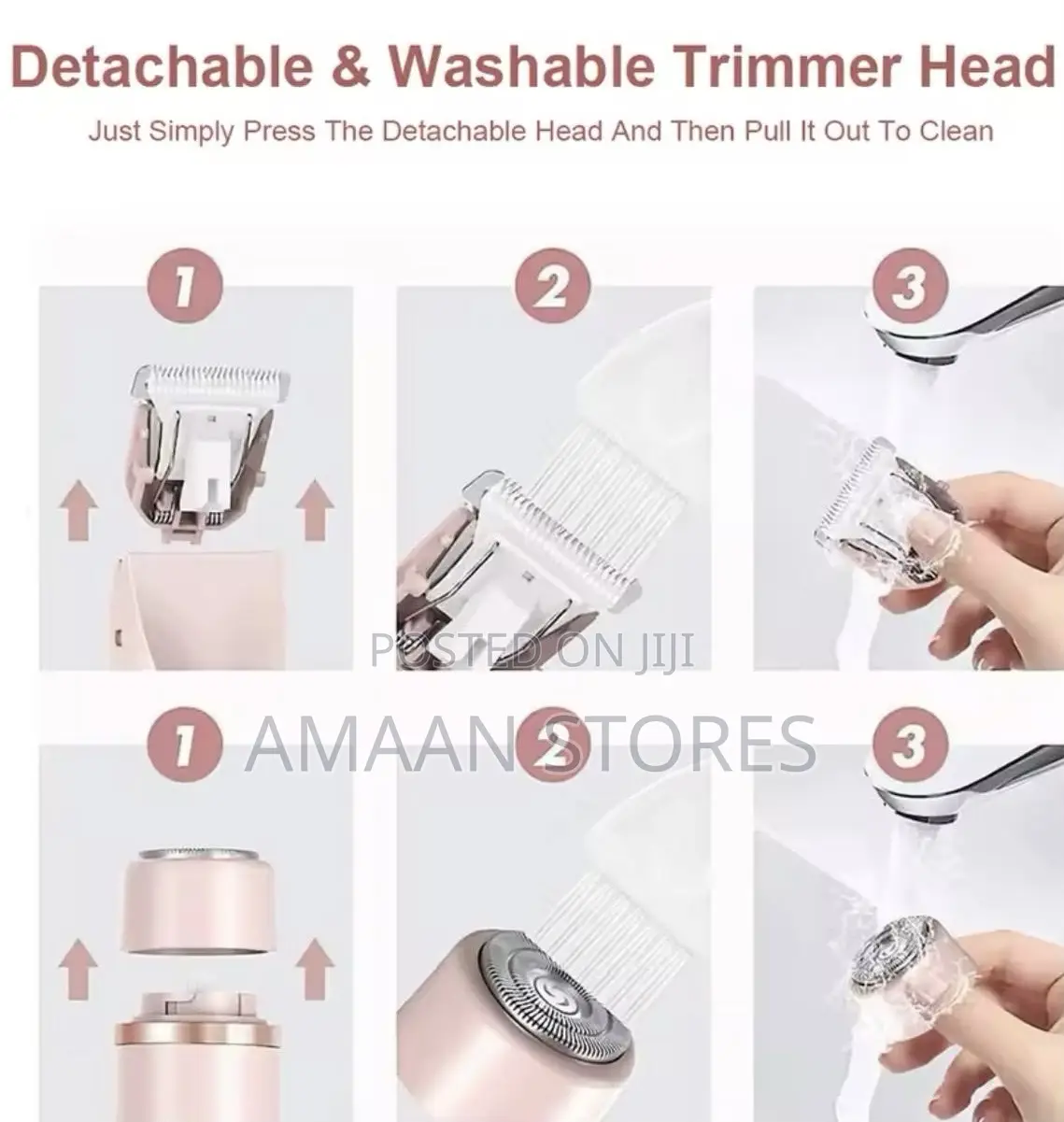 Waterproof Electric Shaver for Women – 2-in-1 Dual Head