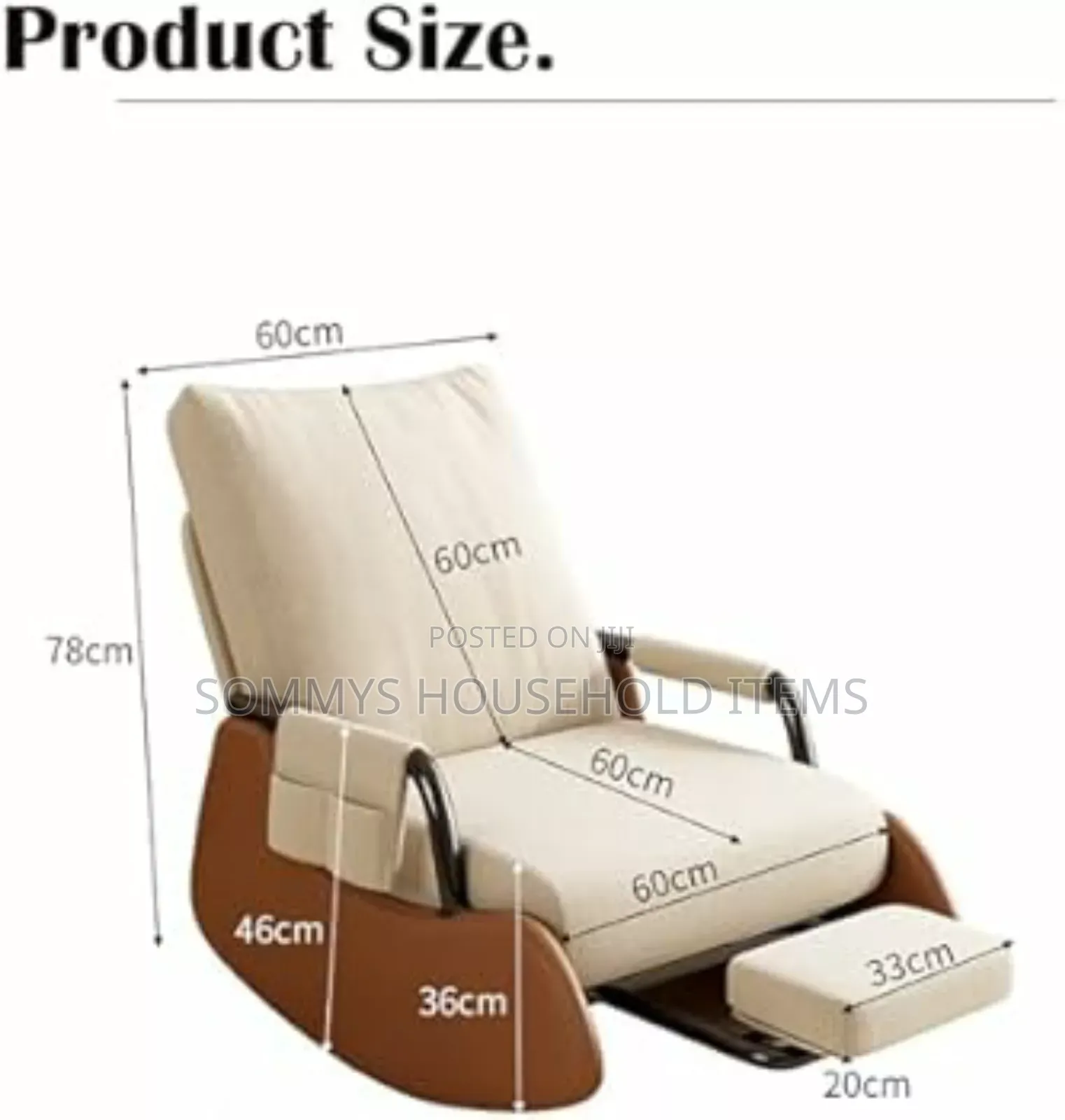 Foldable Rocking Chair With Foot Rest