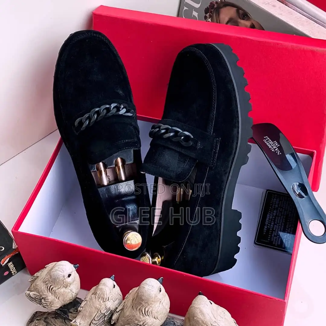 Suede Single-Chained Loafers for Men