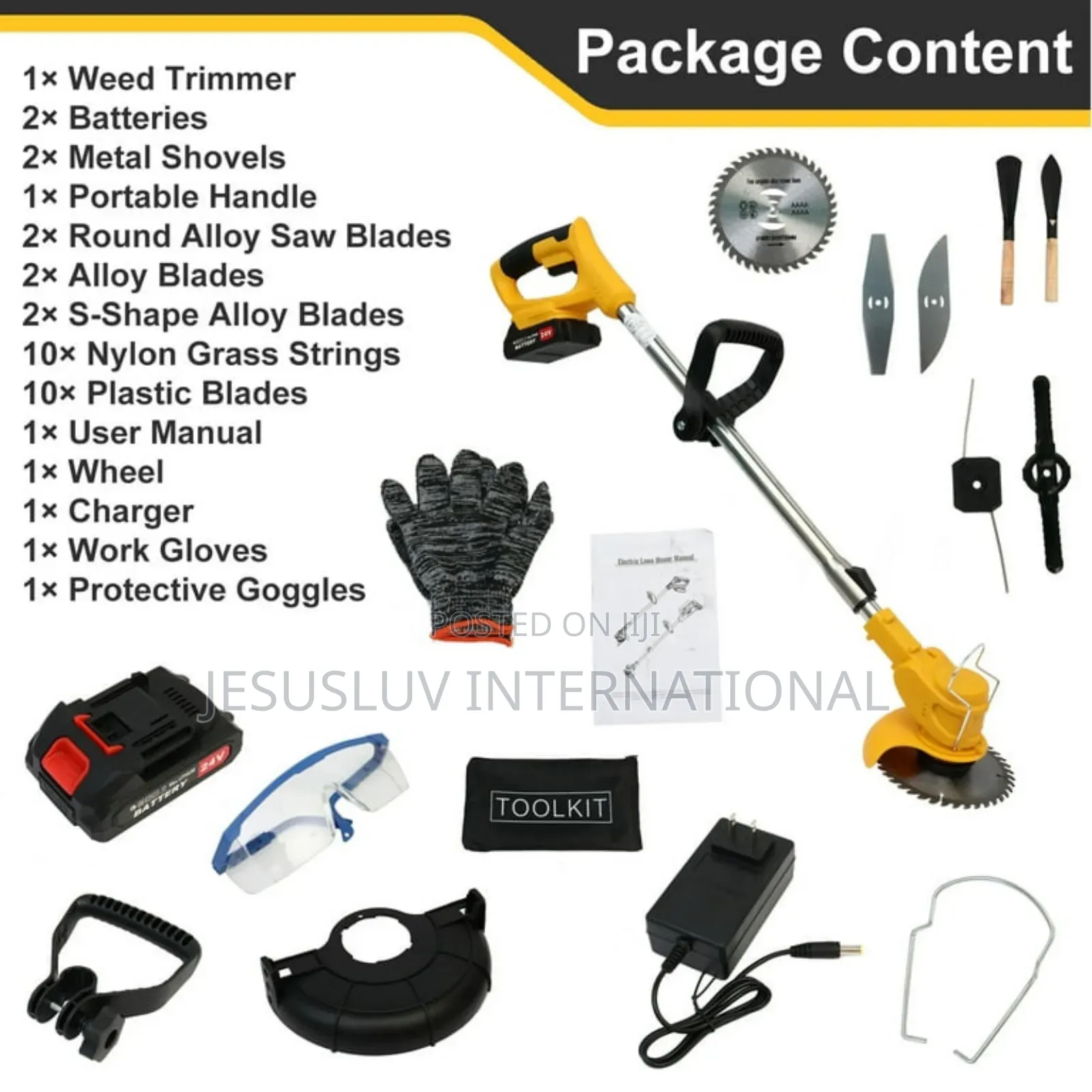 Cordless Grass Brush Cutter With 2 Batteries 48v For Garden