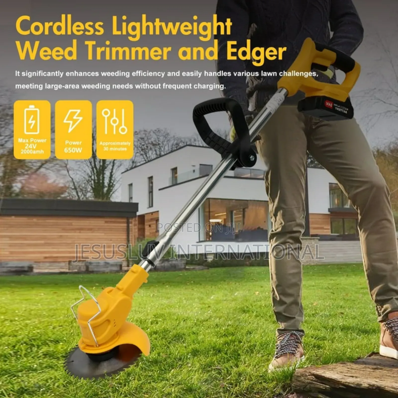 Cordless Grass Brush Cutter With 2 Batteries 48v For Garden