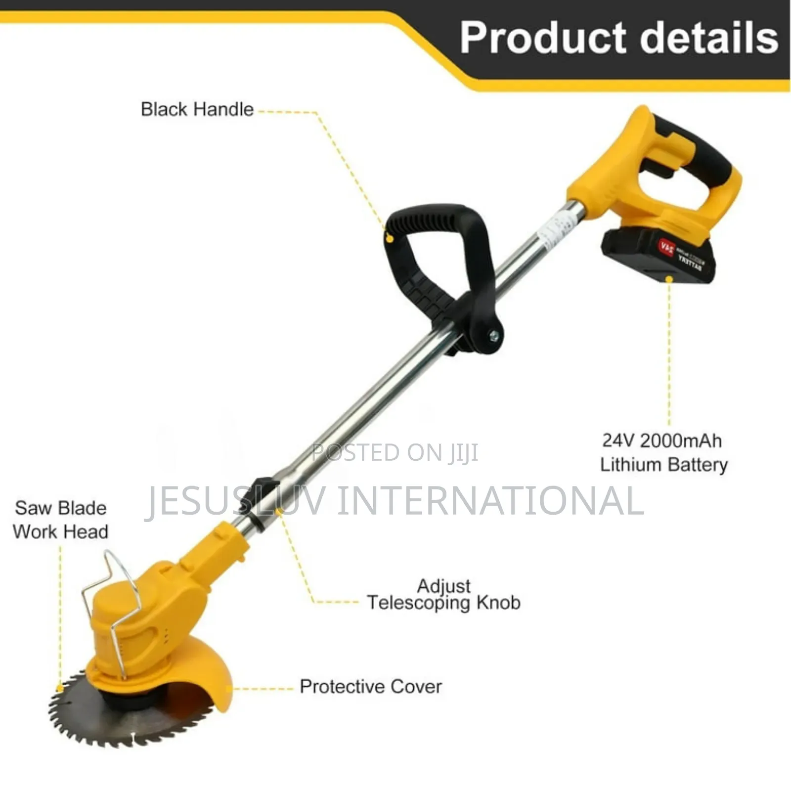 Cordless Grass Brush Cutter With 2 Batteries 48v For Garden