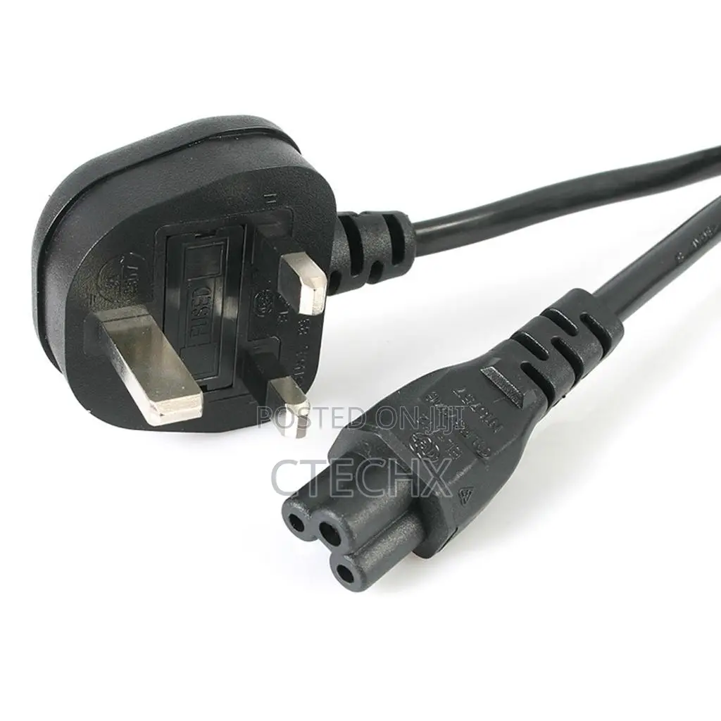 Long Power Cable for Laptop Pc - 3 Pins. 2 Meter