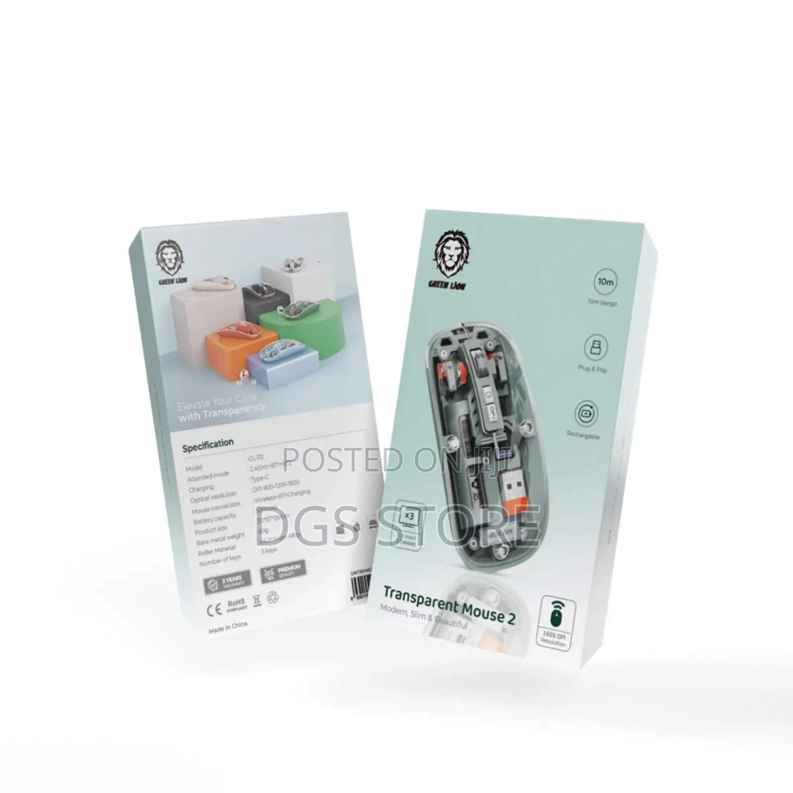 Green Lion Connect Transparent Wireless Mouse