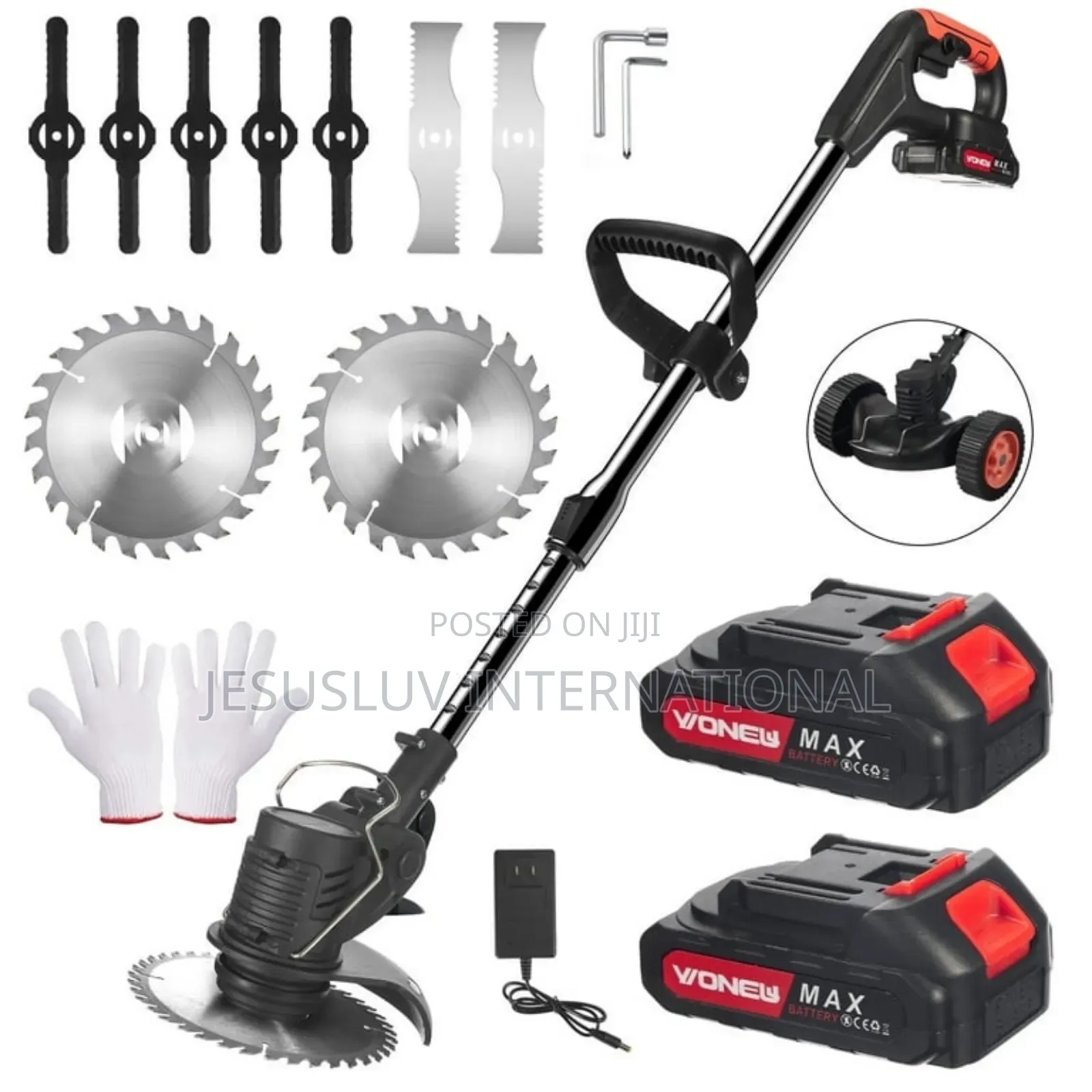 Grass Trimmer Edger,Weed Cutter Lawn With 2 Batteries 48v