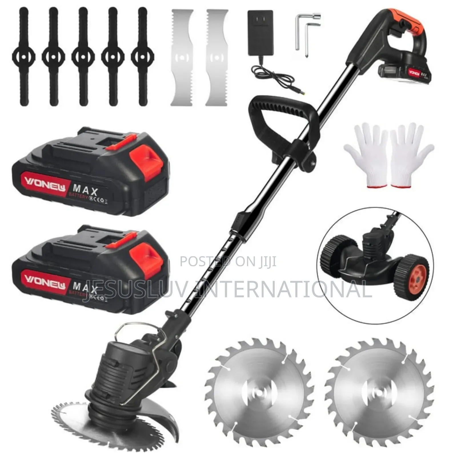 Grass Trimmer Edger,Weed Cutter Lawn With 2 Batteries 48v