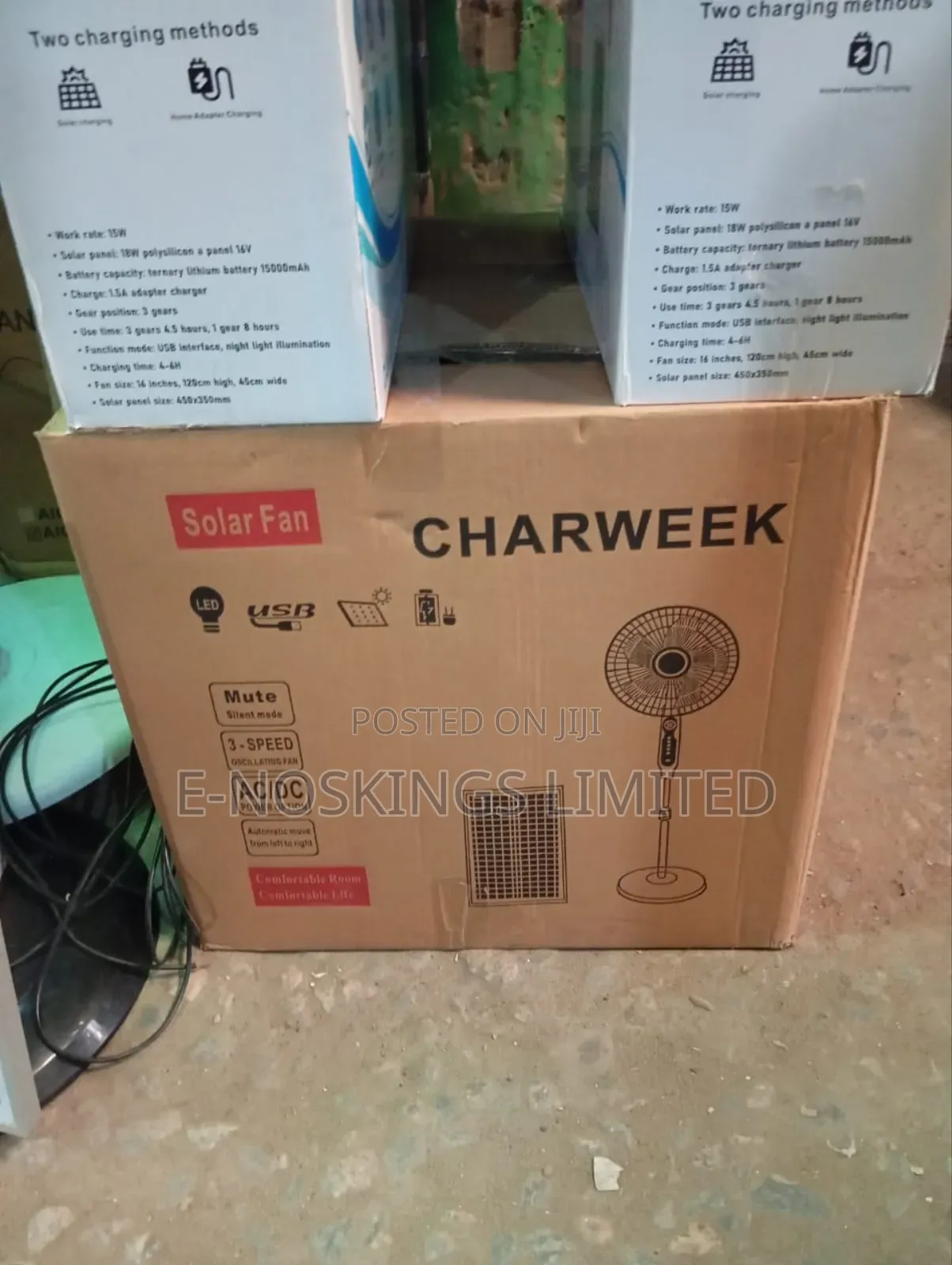 16 Inch Rechargeable Solar Fan