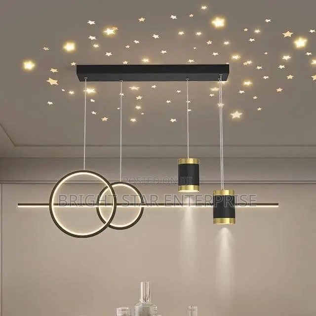 Led Dropping in Chandelier Lights With Displays With Stars
