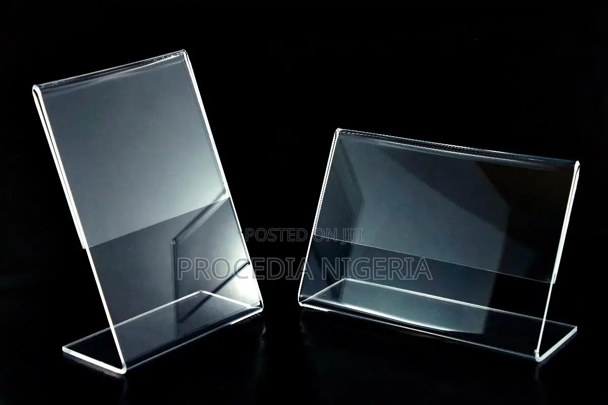 L-Shape Acrylic Display Stand, Paper Sign Holder