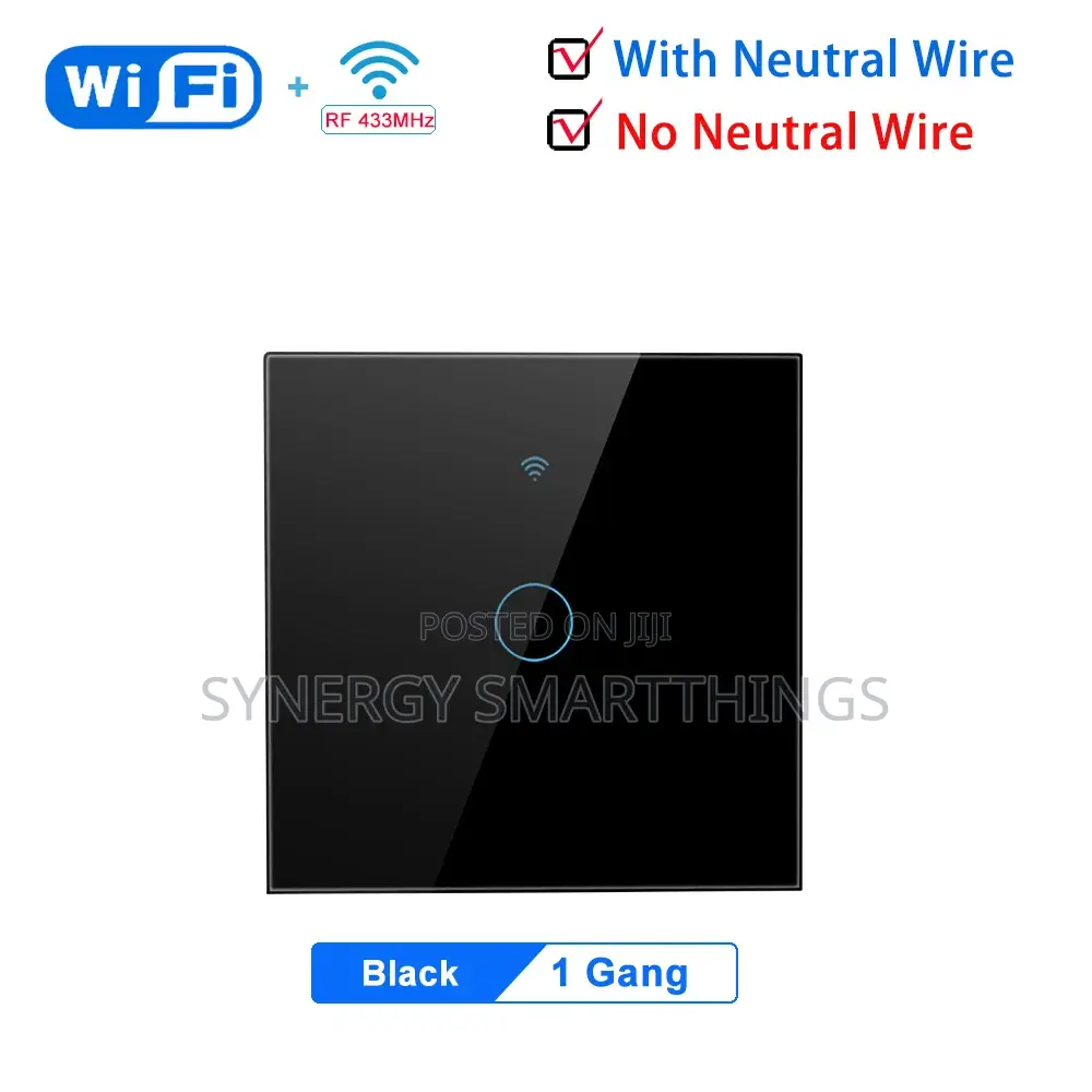 Tuya Wifi Smart Switch 1gang- Black/White