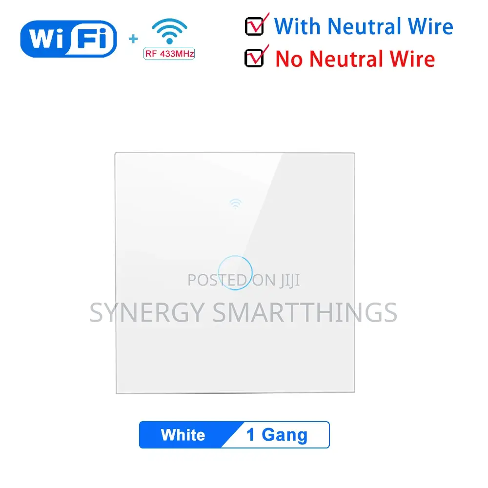 Tuya Wifi Smart Switch 1gang- Black/White
